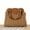Khaki, variant on Summer Straw Basket Bags For Women Bamboo Handle Rattan Bag Handbags Beach Shoulder Crossbody Bag Travel Woven Bags Bohemia