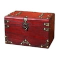 thumbnail image 2 of Milageto Retro Design Storage Box Vintage Box Jewelry Organizer Case Wood Treasure Red, 2 of 8