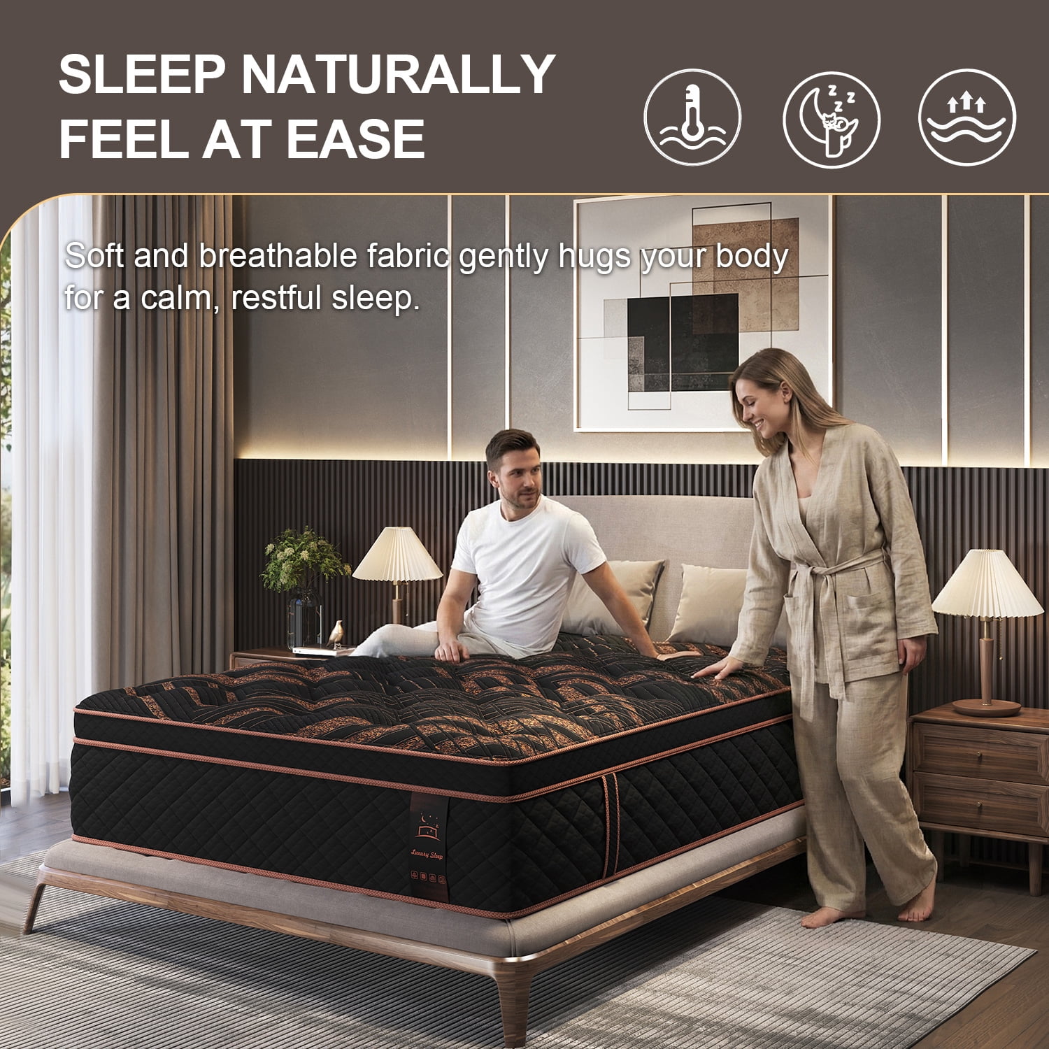 Duchessz 10 inch King Mattress in a Box Gel Memory Foam Pocket Innerspring Medium Firm Hybrid Mattress ,Adult