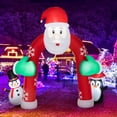 thumbnail image 2 of Costway 10FT Inflatable Christmas Santa Archway Decoration with Snowman Penguin LED Lights, 2 of 10