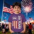 thumbnail image 2 of USA 250th Anniversary Shirt Kids Shirts Patriotic Boys Graphic Independence Day Print Tee for Children Purple 8 Years-9 Years, 2 of 4