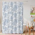 thumbnail image 6 of Shower Curtain Blue Flowers Hydrangea Shower Curtains for Bathroom Decor, Waterproof Polyester Shower Curtain Set with Hooks, Extra Long 72" x 84" Spring Floral Leaf, 6 of 9