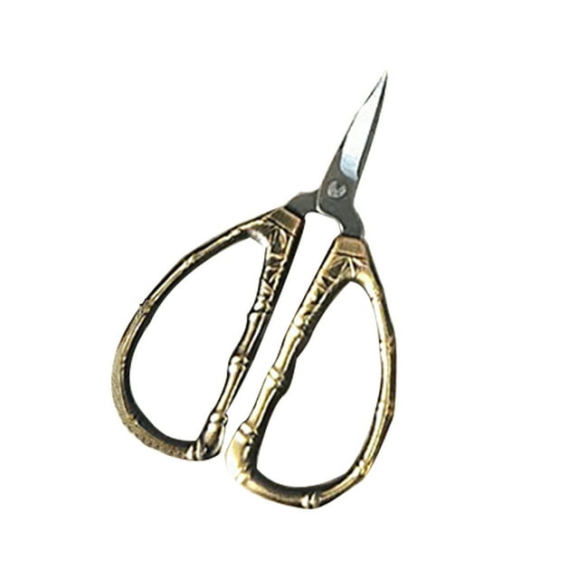 Langgg Tailor Sewing Shears Durable Accessories Convenient Household Gadget Sturdy Cross Stitch for Home DIY Needlework Gold Bamboo Color 1Set