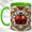 Green, variant on Ornate Ladybug Coffee Mug, Garden Insect Mug, Ceramic 11 oz