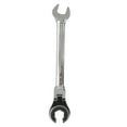 thumbnail image 2 of Ratchet Open End Spanner, Ratcheting Open End Wrench 17mm 8.5in Cr V Steel  for Fuel Brake AC Pipe Nuts, 2 of 7