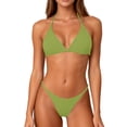thumbnail image 4 of 2 Piece Swimsuit for Women, Two Piece Swimsuit for Women, Full Coverage Bikini, Bikini Sets Women Thongs Cheeky Two Piece Swimsuit Swimwear Triangle Cute Bathing Suit String, Green XL, 4 of 4