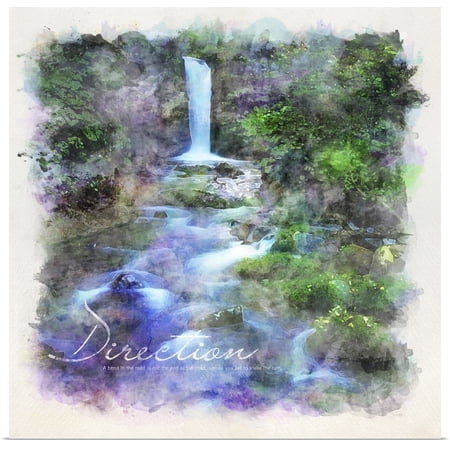 Great BIG Canvas | Rolled Kate Lillyson Poster Print entitled Watercolor Inspirational Poster: Direction