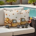 thumbnail image 4 of Yellow Truck Fall Outdoor Waterproof Pillow Covers, Thanksgiving Pumpkins Black Linen Decorative Square Throw Pillowcase Sofa Cushion Sham for Patio/Couch/Chair, 16"x16" 2 Pack, 4 of 8