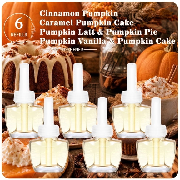 Plug In Air Fresheners Refills, Long Lasting Pumpkins Scent For Home and Bathroom, Compatible with Air Wick and Glade