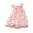 thumbnail image 1 of Yanlir Robe de Princesse Imprimée Sans Manches à la Mode pour Fille, Mignonne et Respirante, Robe de Soirée, Col Rond, Tenue d'Été pour la Maison des Enfants, Chemise de Nuit et Tenue Décontractée (Rose, 4-5 Ans), 1 of 6