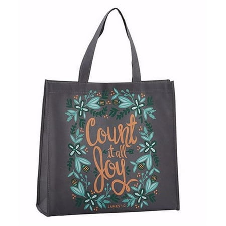 CB Gift 197316 14 in. Square Tote Bag-Nylon-Count it All Joy 6 in. Gusset