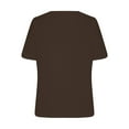 thumbnail image 6 of iHengLiXing Spring Tops for Womens Dressy Casual Women's Summer Fashion Solid Color Neck Casual Short Sleeved Top Brown XXL, 6 of 6