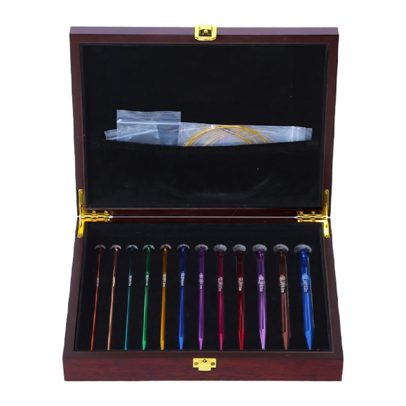 12Pcs Detachable Tunisian Crochet Hook with Cable Interchangeable Aluminum Knitting Needle for Yarn Craft Project