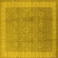 thumbnail image 1 of Ahgly Company Machine Washable Indoor Square Oriental Yellow Industrial Area Rugs, 7' Square, 1 of 4