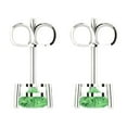 thumbnail image 4 of Clara Pucci 1.0 ct Brilliant Heart Cut Studs VVS1 Genuine Conflict free Green Zircon Solid 18K White Gold Designer Everyday Earrings Push back, 4 of 5