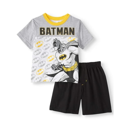 Batman Short Sleeve Colorblock Graphic T-shirt & Knit Short, 2pc Outfit Set ( Todddler Boys)