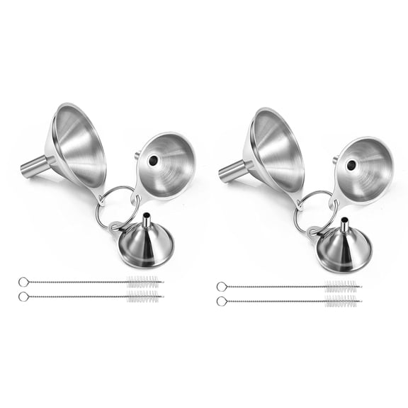 Metal Stainless Steel Funnel Set Large Small, Food Grade Mini Funnels for Kitchen Filling Bottles Flask, 10 Pcs