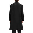 thumbnail image 3 of INSPIRE CHIC Men's Coats Single Breasted Lapel Collar Long Sleeve Back Slit Outerwear Coat M Black, 3 of 7