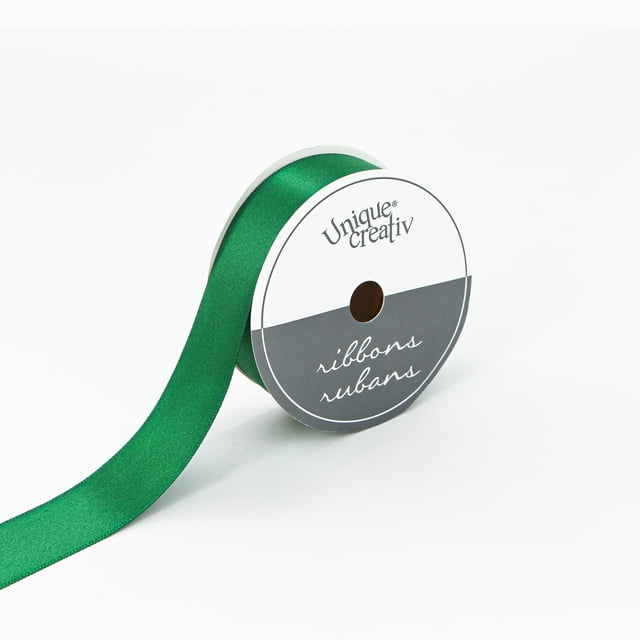 UNIQUE CREATIV Satin Ribbon Emerald 25 mm (0.98 in) × 5.5 m (⅞ in × 6 yd), 5.49 m (18 ft)