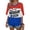 Dark Blue, variant on Womens Summer Tops - Women's Soccer Fan Casual V Neck Short Sleeve Pullover Letter Print Top - Country Name Tee for Game Day,Royal Blue S