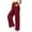 Wine, variant on PWPSG Women's Wide Leg Sweatpants High Waist Drawstring Casual Lounge Pants with Pockets Ankle Slit