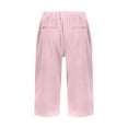 thumbnail image 7 of Resicozy Capri Pants for Women 2026 Knee Length Cotton Linen Capris Summer Straight Leg Loose Beach Bermuda Shorts with Pockets Pink L, 7 of 7