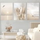 thumbnail image 3 of piezas de pintura en lienzo de palmeras y puesta de sol en la playa con hierba beige, carteles nórdicos e impresiones, imágenes de pared para decoración de sala de estar, 3 of 8