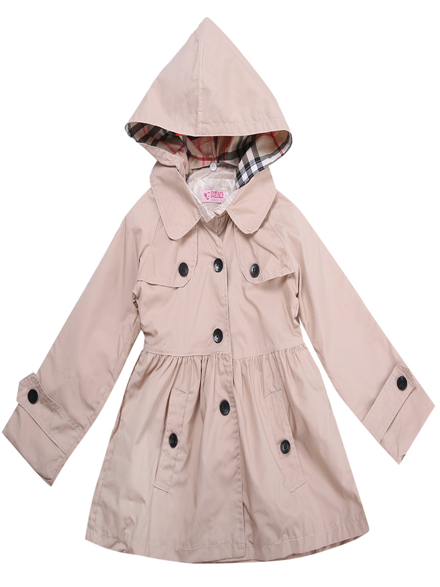 Arshiner Little Girls Double-Breasted Trench Jacket Coat Dress Windbreaker Outwear 
