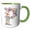 Green/White, variant on 3drose, Pretty Watercolor Floral Monogram Letter P, 11oz Two-tone Red Mug