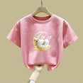 thumbnail image 6 of Spazoro Girls T-Shirts Tee, Crew Neck Cute Print Short Sleeve 100%Cotton Casual Tops for Kids Pink Size 2, 6 of 6