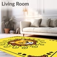 thumbnail image 2 of ODIKA 4'x6' Machine Washable Non-Slip Area Rug, Whimsical African Wildlife Crawling Surface Featuring Friendly Beast High Traffic Rug, Yellow, 720361, 2 of 7