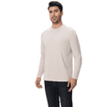 thumbnail image 3 of Men's Dry Fit Poly Long Sleeve Shirt, 100 Polyester Crewneck Moisture Wicking Tee, Dust, L, 3 of 6