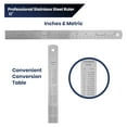 thumbnail image 2 of Unbranded Stainless Steel Ruler with Inch/Metric Conversion Table, 12 Inch, 2 of 9