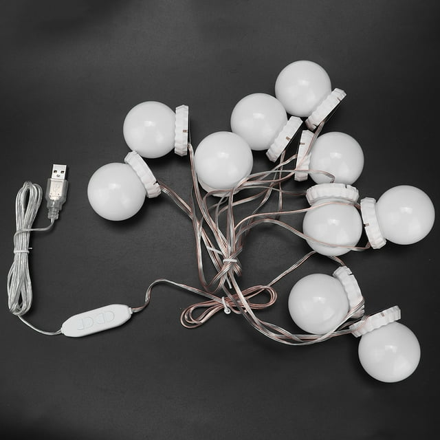 Miroir Lumineux, 10 LED Trois Couleurs Miroir de Maquillage Multifonctionnel