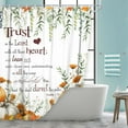 thumbnail image 5 of Fall Shower Curtain, Autumn Pumpkins Bible Verse Inspirational Bathroom Curtain Sets,Fall Farmhouse Home Bathtub Thanksgiving Decor with 12PCS Hooks,69X70 in, 5 of 6