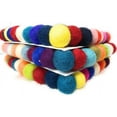 thumbnail image 5 of Xiao Hua Handmade, Colorful, Heat Resistant, Durable Felt Balls Trivet (Pot Mat, Pot Holder for Hot Dishes) - Single Piece (Multi-Color, Square), 5 of 5