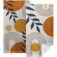 thumbnail image 1 of wonima01 Boho Orange Sun Line Rainbow Hand Towels Set of 2 Tropical Leaf Kitchen Towels Yellow Gold Nature Dish Towel Soft Absorbent Guest Fingertip Bath Towel for Bathroom Kitchen Decorative, 1 of 1