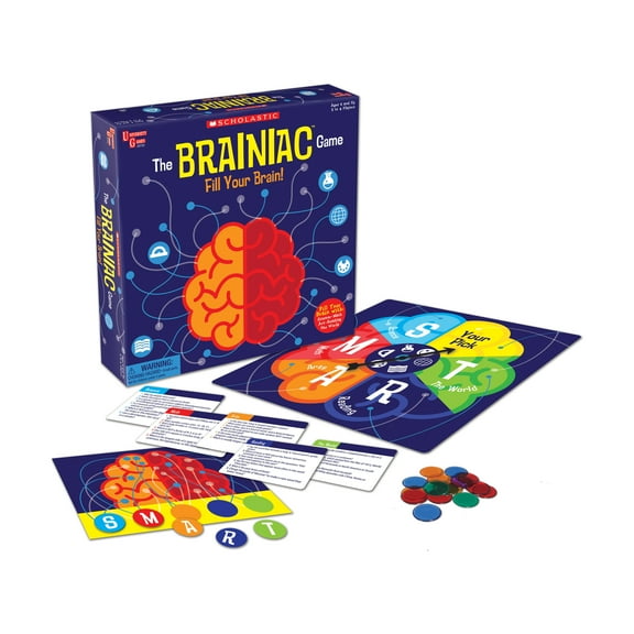 University Games, Scholastic Brainiac Board Game, Gameschool Learning Game for Kids and Families, for Ages 6 and Up, 2 to 4 Players