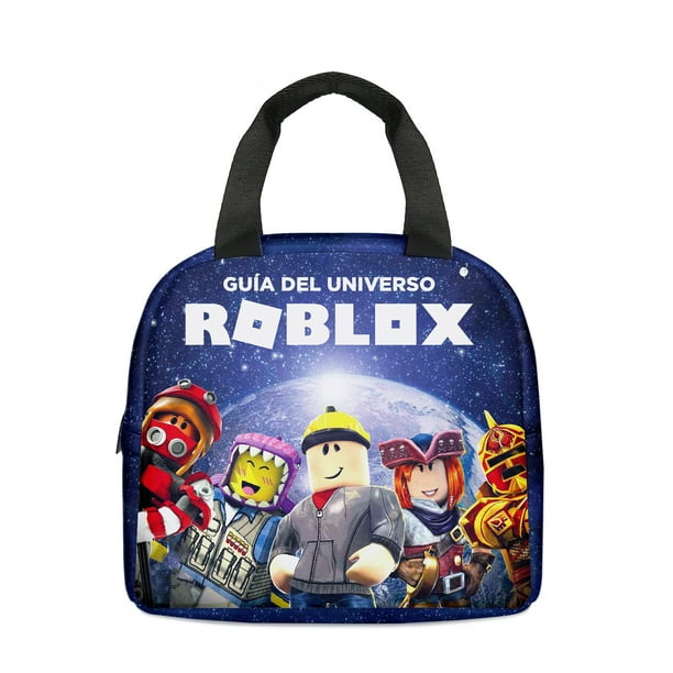 Roblox bolsa de comida Roblox, bolsa de hielo portátil de dibujos animados, bolsa de almuerzo para niños, mochila escolar para niños y niñas, nueva