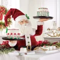 thumbnail image 2 of Estatuas de resina de Papá Noel con bandeja para bocadillos, figura navideña con soporte para golosinas, soporte para pasteles y postres, plato de frutas para fiesta de Navidad, 2 of 5