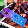 thumbnail image 2 of for Samsung Galaxy A22 4G (NOT 5G) Case w/Ring Holder,Samsung Galaxy M32 Clear Gradient Quicksand Glitter Flowing Liquid Floating Phone Case TPU Cover for Samsung Galaxy A22 4G JB Purple Navy, 2 of 7