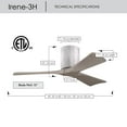 thumbnail image 6 of Matthews Fan Company IR3H-BW-GA-42 Irene 42" Barn Wood Hugger Ceiling Fan with 3 Gray Ash Blades, Remote and Wall Control, Indoor/Outdoor Damp Rated, 6 of 6