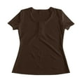 thumbnail image 4 of yunLCZ Basic T Shirts 2025 New Women's Square Collar Up T Shirt, 4 of 4