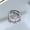 Silver Three Pink Zirconium, variant on Adjustable Heart-Shaped Zircon Ring For Women: Copper Material With Pink Zirconium In Silver Finish