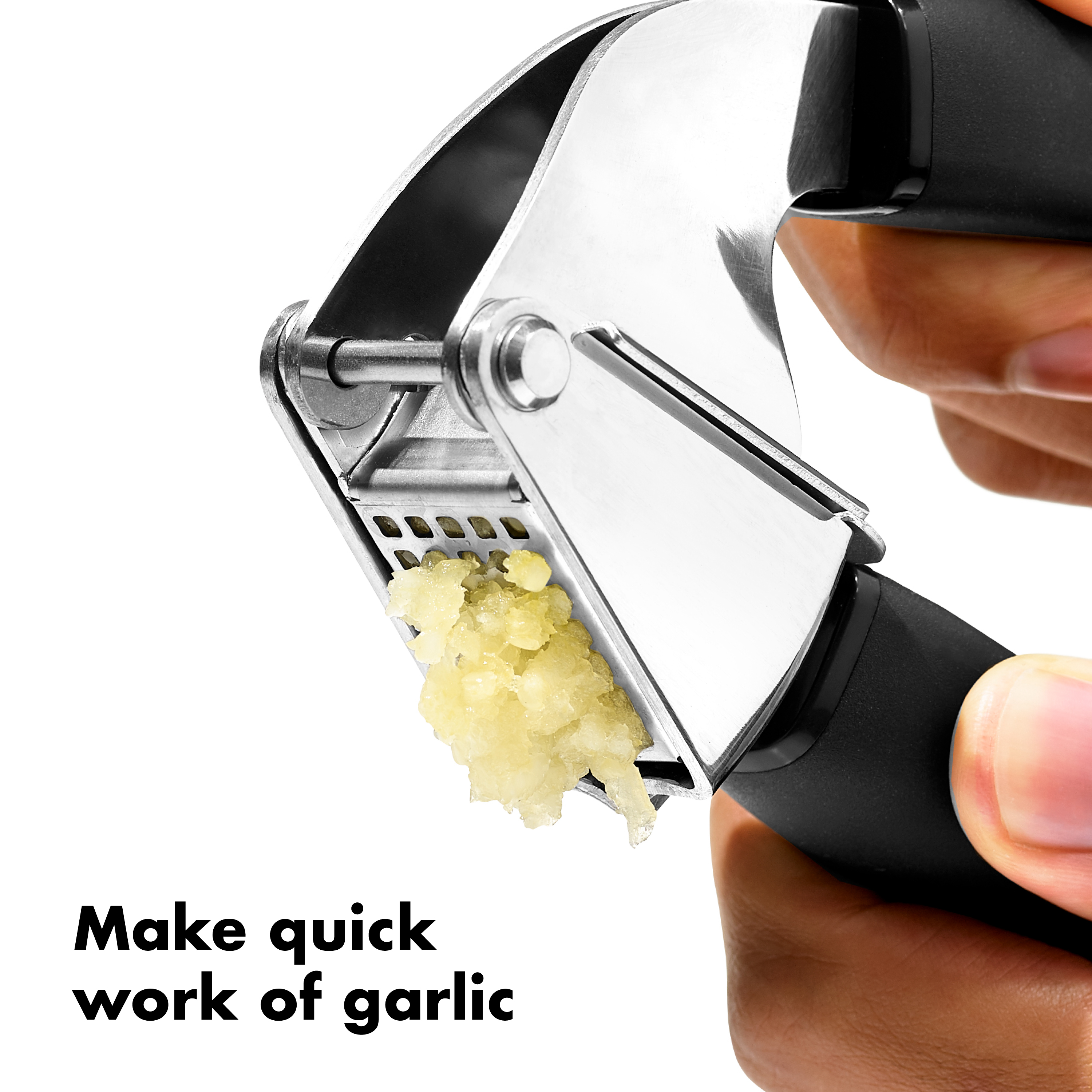 OXO Softworks Stainless Steel Garlic Press, Black photo 4