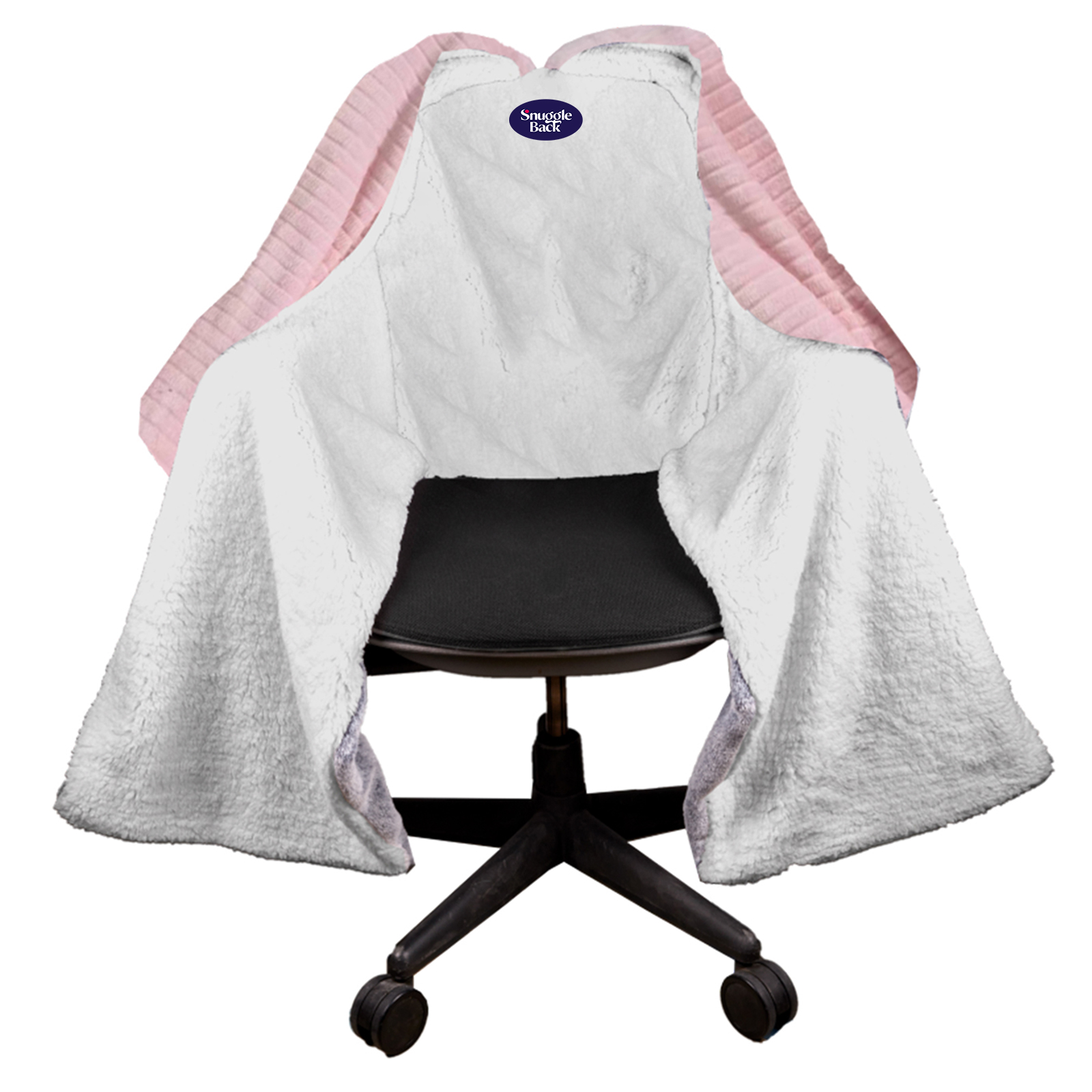 Chair Blanket by Snuggleback; Chair Blanket Wrap attaches to Any Office  Chair for Convenient Warmth and Heat. Stay warm in the winter. Faux Fur  with Fluffy Sherpa (Pink) - Walmart.com