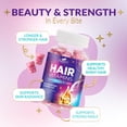 thumbnail image 5 of Hair Vitamins Gummies with Biotin 5000 mcg Vitamin E & C Support Hair Growth Gummy, Premium Vegetarian Non-GMO, for Stronger, Beautiful Hair, Skin & Nails, Biotin Gummies Supplement - 60 Gummy Bears, 5 of 9
