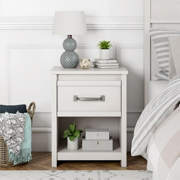 Better Homes & Gardens Rustic Ranch Nightstand, Ivory Oak