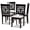 Gray/Chocolate, variant on Baxton Studio Jackson Sand Upholstered Espresso Wood 4-Piece Dining Chair Set
