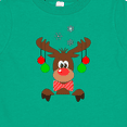 thumbnail image 4 of Inktastic Cute Christmas Reindeer with Red Nose, Ornaments and Bow Tie Boys or Girls Baby T-Shirt, 4 of 5